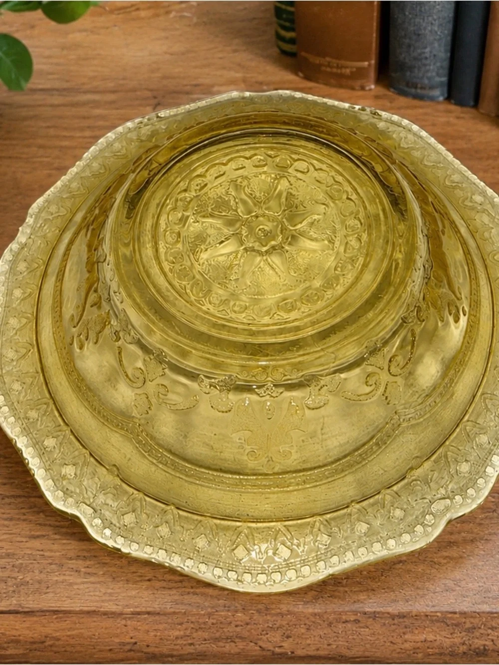 Vintage Amber Depression Glass Madrid Pattern 5 Pc Lot